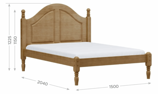 Cama Casal 140cm Em Madeira Maciça Linha Ouro Freijó - Image 3