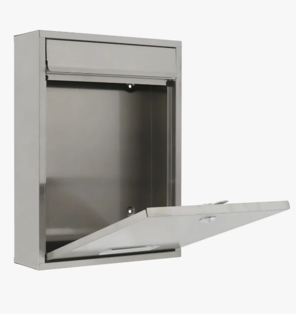 Caixa De Correio Com Fechadura Para Muro Inox 36x26x9cm Prateado - Image 2