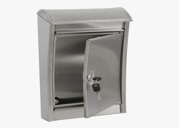 Caixa De Correio Com Fechadura Para Muro Aço Inox Prata 33x - Image 2