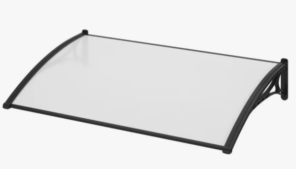Toldo Fixo De Policarbonato Preto E Branco 1,00x0,60m