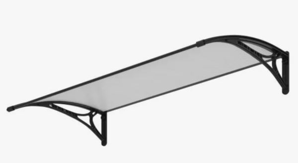 Toldo Fixo De Policarbonato Preto E Branco 1,00x0,60m - Image 2