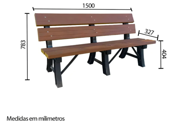 Banco De Jardim 150cm Em Madeira Plástica In Brasil - Image 3