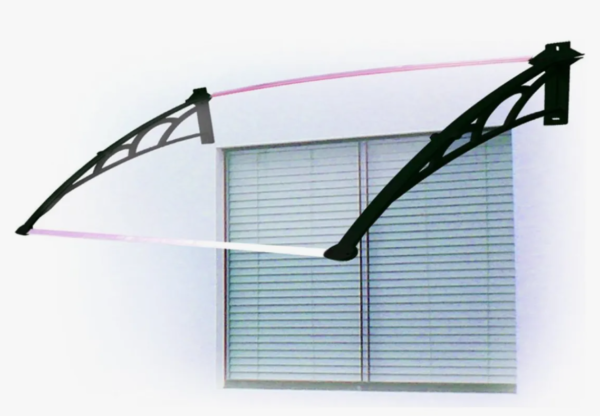Toldo Versátil 120x60cm Braço Preto com Chapa Cristal Branca - Image 2