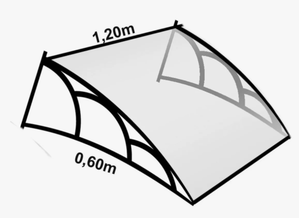 Toldo Versátil 120x60cm Braço Preto com Chapa Cristal Branca - Image 3