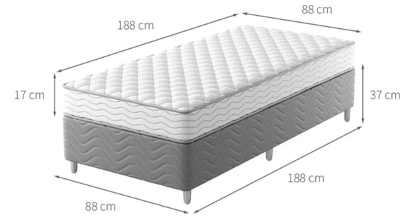 Cama Box Com Colchão Solteiro Howie Espuma D33 Branco - Image 2