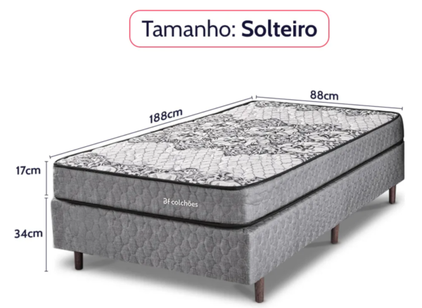 Cama Box Solteiro Ortopédico Firme Sleep Time 88x188x51 Bf Colchões - Image 2