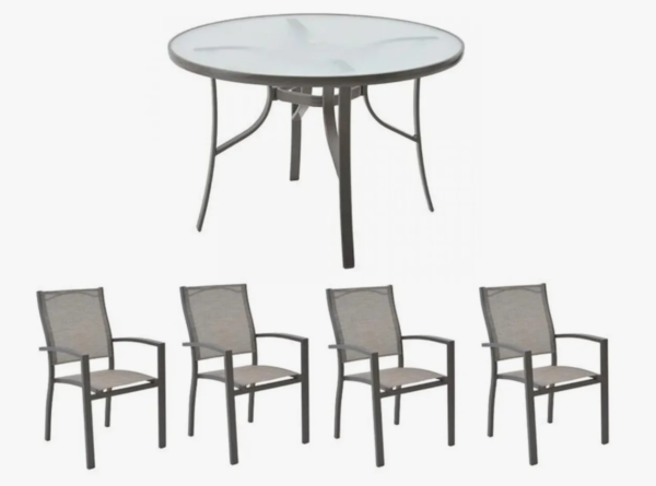 Conjunto de Mesa e Cadeira para Jardim com 1 Mesa Macae e 4 Cadeiras Angra