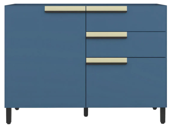 Balcão 120cm 1 Porta 2 Gavetas 1 Porta Temperos Cozinha Flórida Azul Órion - Image 4
