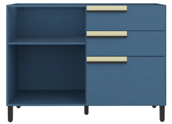 Balcão 120cm 1 Porta 2 Gavetas 1 Porta Temperos Cozinha Flórida Azul Órion - Image 3