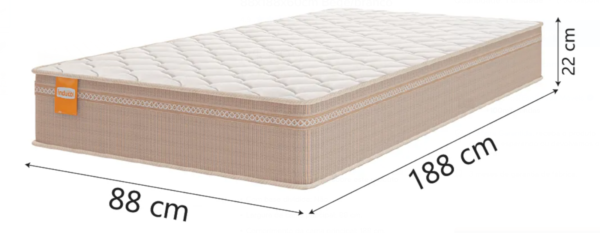 Cama Box Solteiro Molas Qatar 88x188x60cm Bege/branco - Image 3