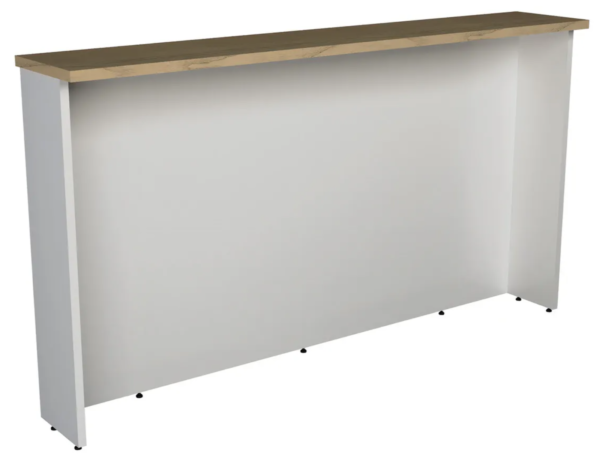 Bancada Ilha 200cm Cozinha Sevilha Branco Ártico/Carvalho Nature