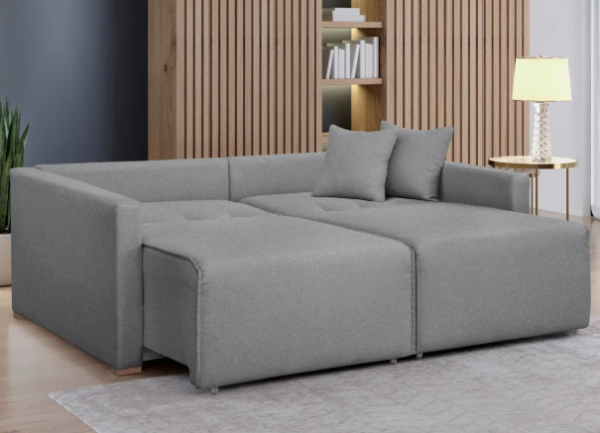Sofá Cama Retrátil E Reclinável 200cm Júlia - Cinza - Image 4