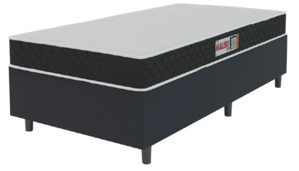 Cama Box colchão Solteiro espuma D20 Malibu 78cm preto Khiara