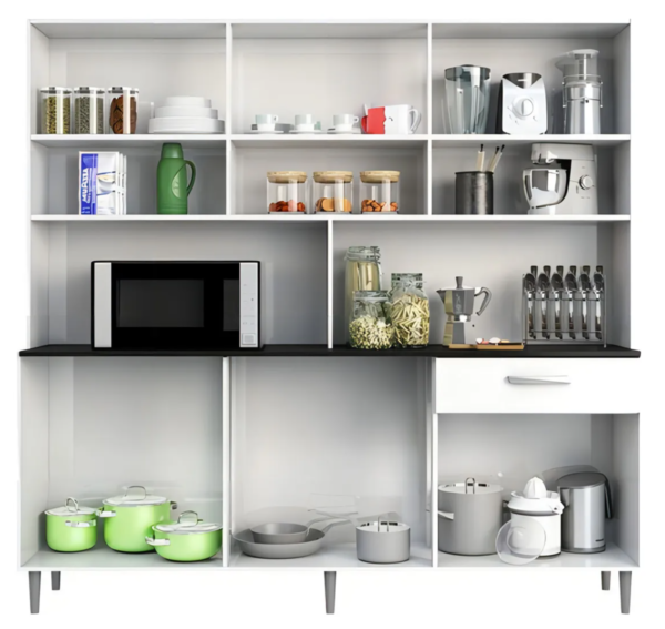 Armário De Cozinha Completa Compacta Clara Branco Poliman Móveis - Image 4