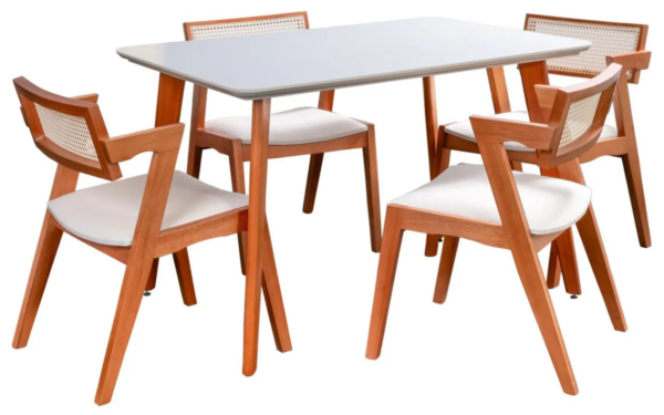 Conjunto Mesa Verona 1200x800cm Com 4 Cadeiras Madeira - Image 3