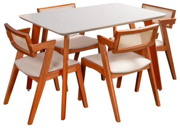 Conjunto Mesa Verona 1200x800cm Com 4 Cadeiras Madeira - Image 2