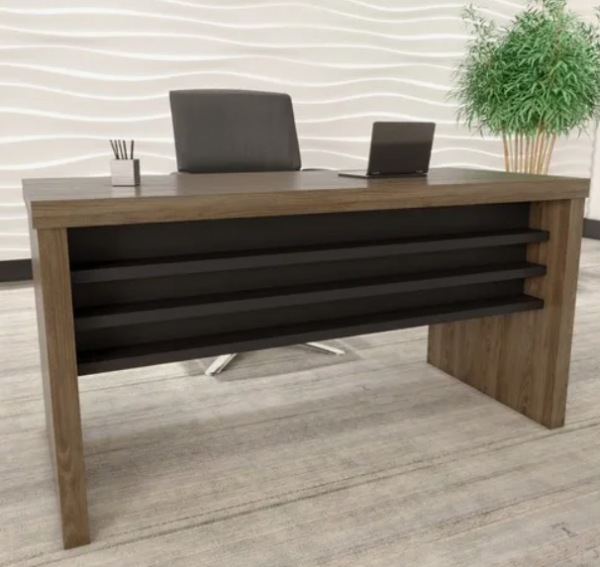 Mesa Para Escritório Tamburato - Artany Móveis Marrom-claro - Image 2