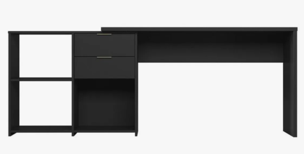 Mesa De Escritório Em L 2 Gavetas 3 Nichos Office - Image 2