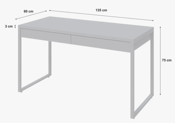 Mesa Para Escritório 135cm 2 Gavetas Kuadra - Image 4