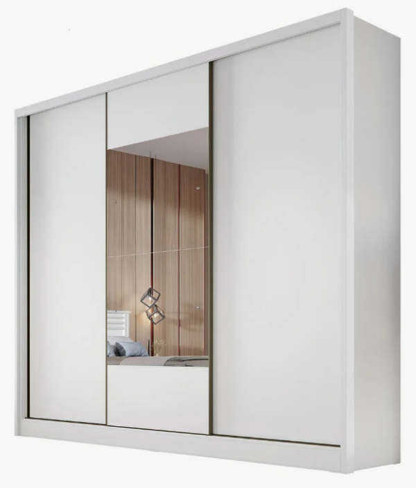 Guarda Roupa Casal Com Espelho 3 Portas 6 Gavetas Montreal