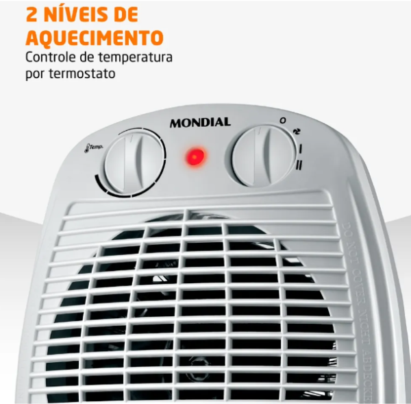 Aquecedor de Ar Mondial A-08 3 Em 1 Com 2 Níveis De Aquecimento e Função Circular Cinza - Image 2