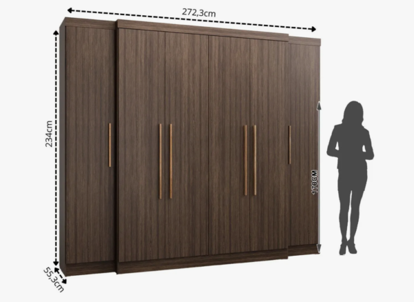 Guarda Roupa Casal 6 Portas 6 Gavetas Imperial Capuccino - Image 2