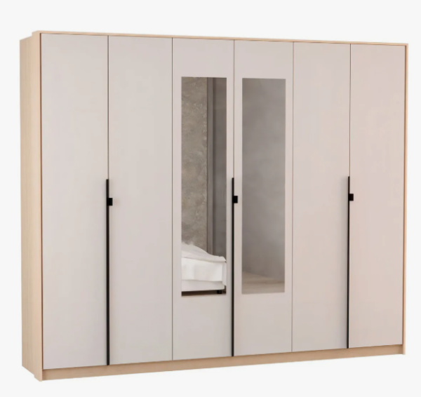 Guarda Roupa Casal 6 Portas Hefesto Com Espelho