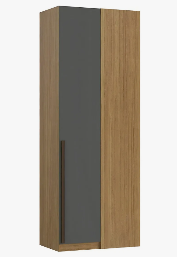 Guarda Roupa De Canto Reto Modular Altezza Freijó/Titânio