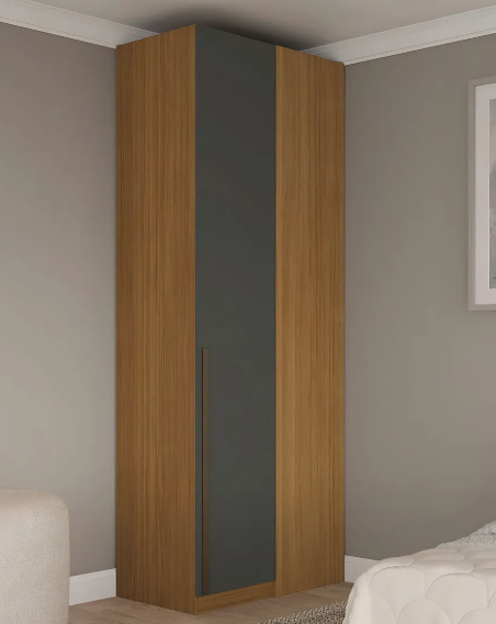 Guarda Roupa De Canto Reto Modular Altezza Freijó/Titânio - Image 2