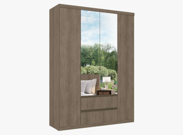 Guarda Roupa 4 Portas 168cm X 230cm X 55cm Nobre Rustic