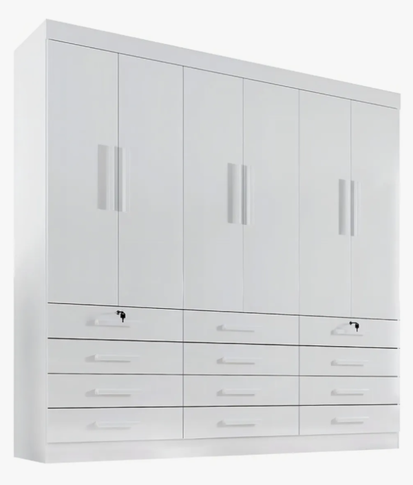 Guarda Roupa Casal 6 Portas 12 Gavetas Marselha Plus