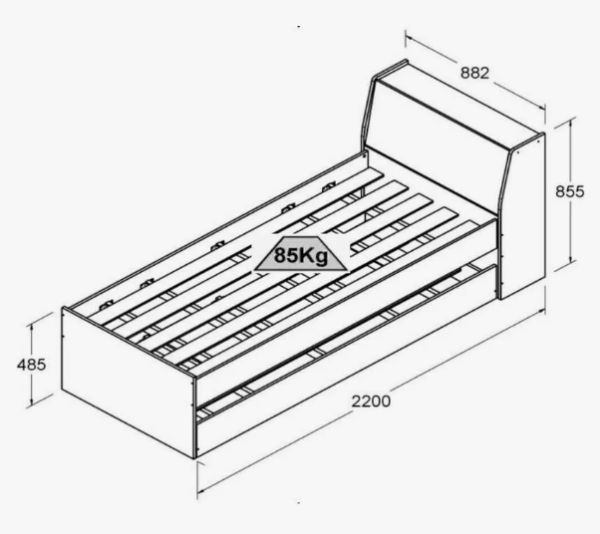 Cama Solteiro Bicama Ditália Bb-28 Branco - Image 3