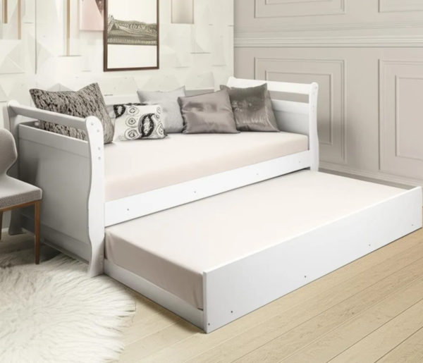 Bicama Sofá Babá Solteiro Bibox Framar MDF Branco Bella - Image 2