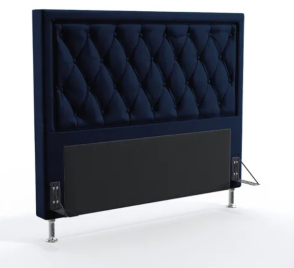 Cabeceira Para Cama De Casal Centaurus 140 Tecido Veludo Azul-marinho