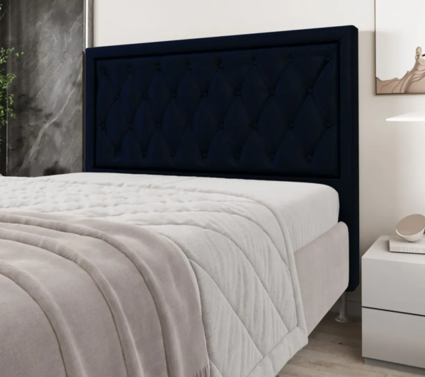 Cabeceira Para Cama De Casal Centaurus 140 Tecido Veludo Azul-marinho - Image 2