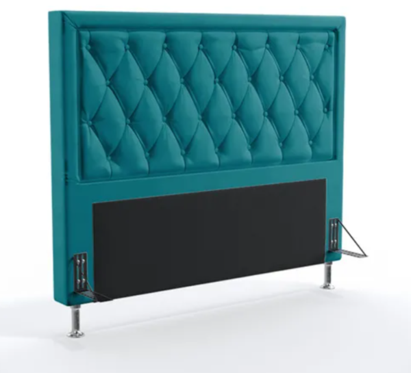 Cabeceira Para Cama De Casal Centaurus 140 Tecido Sued Azul-turquesa