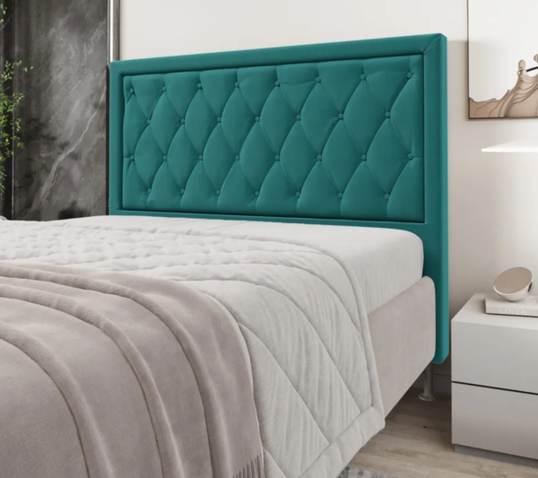 Cabeceira Para Cama De Casal Centaurus 140 Tecido Sued Azul-turquesa - Image 2