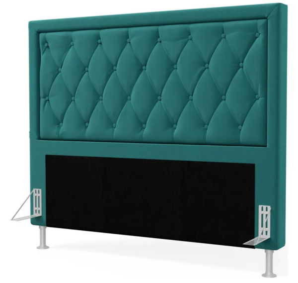Cabeceira Para Cama De Casal Centaurus 140 Tecido Sued Azul-turquesa - Image 4