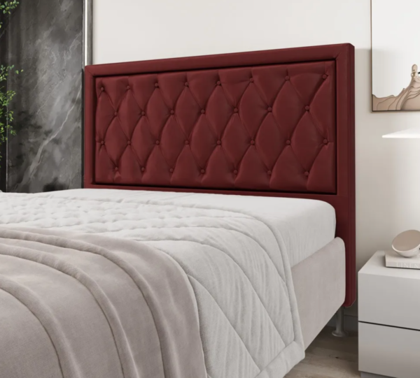 Cabeceira Para Cama De Casal Centaurus 140 Tecido Veludo Bordô - Image 2
