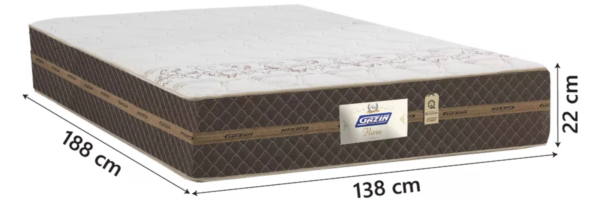 Cama Box Casal Colchão Molas Flora Marrom/Branco 138x188x60cm - Image 7