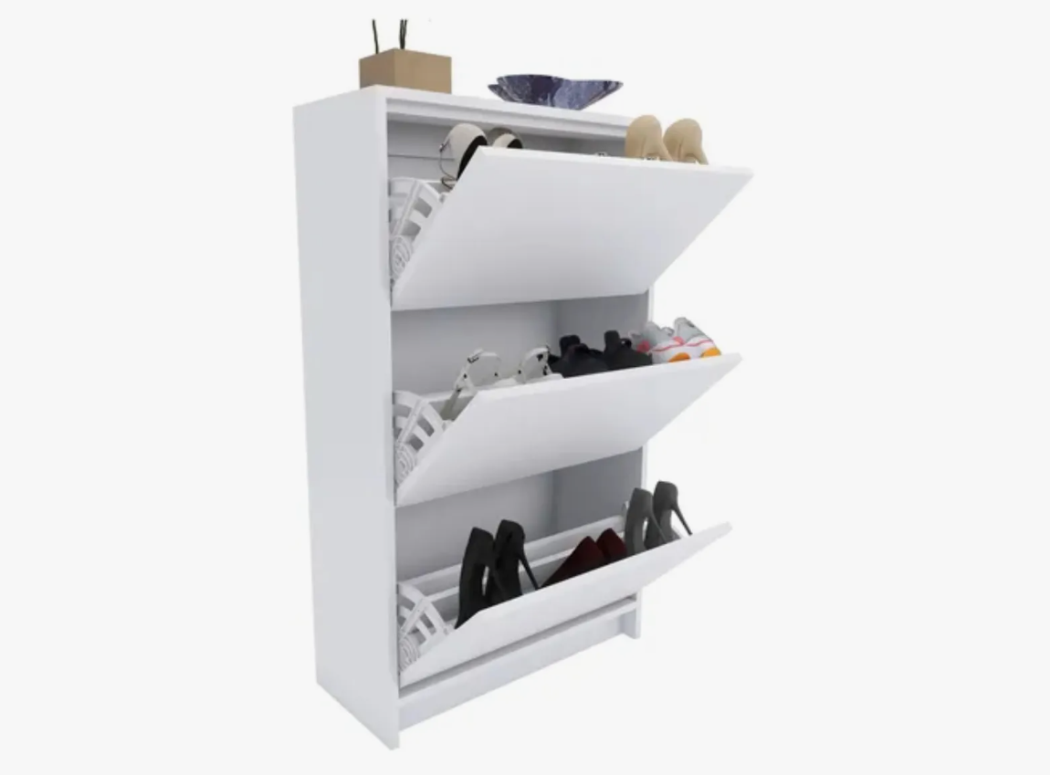 Sapateira Alta Compacta 3 Portas Branca Para Calçados - Image 6