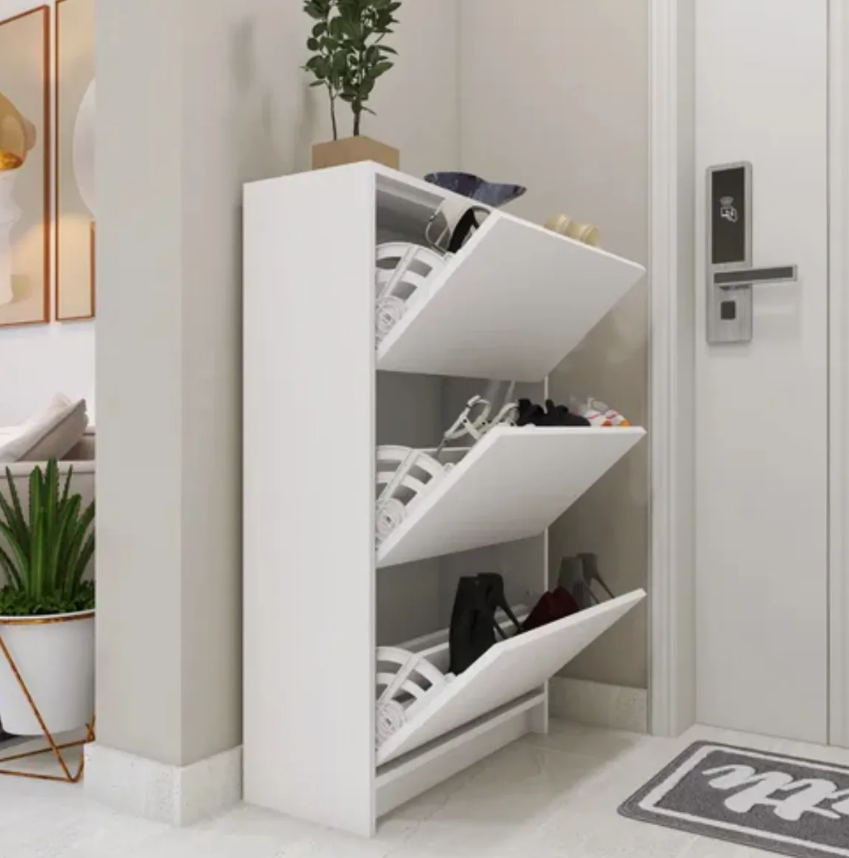 Sapateira Alta Compacta 3 Portas Branca Para Calçados - Image 4