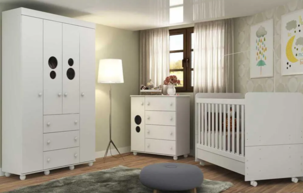 Quarto Completo Infantil com Colchão Incluso Pimpolho Multimóveis Branco - Image 2