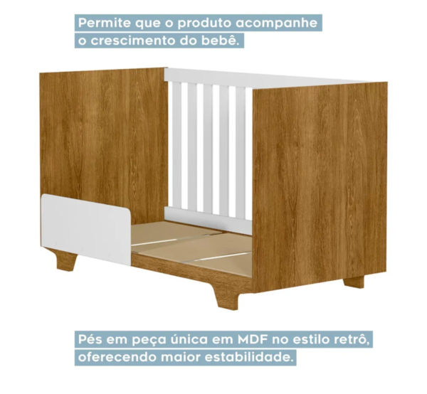Quarto de Bebê Completo com Berço, Cômoda e Guarda-Roupa em MDF - Image 3