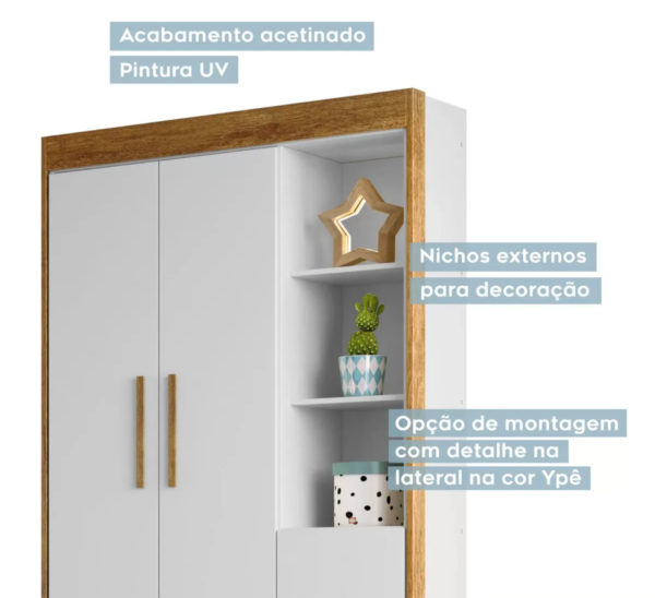 Quarto de Bebê Completo com Berço, Cômoda e Guarda-Roupa em MDF - Image 6