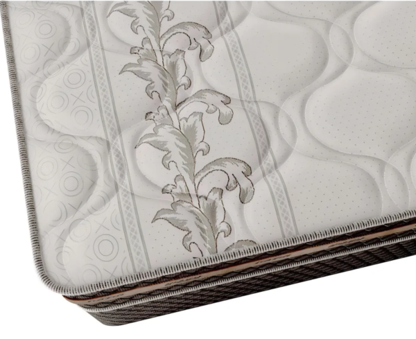 Cama Box Casal Colchão Molas Flora Marrom/Branco 138x188x60cm - Image 2