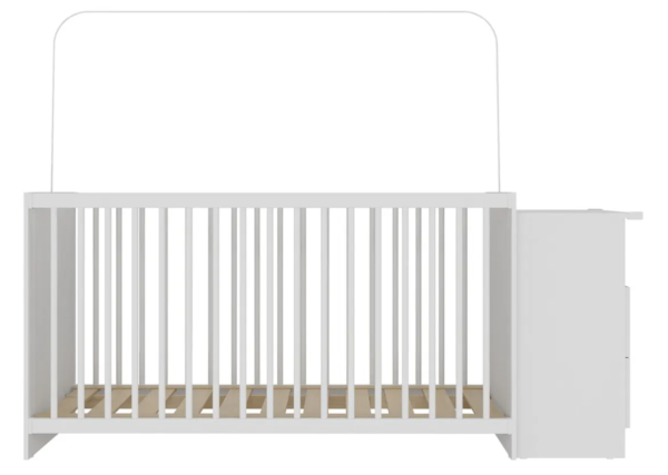 Berço com Cômoda e Colchão D18 Branco Meu Bebê Multimóveis – 2 Gavetas e 3 Alturas - Image 3