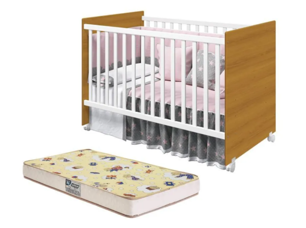 Berço Tico Com Colchão D18 De 10cm - Reller Móveis