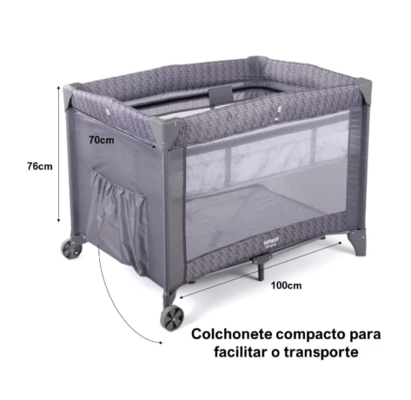 Berço Portátil Sereno Infanti Grey Hail IMP91562 - Image 9