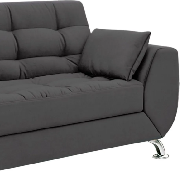 Sofá 2 Lugares Larissa Suede Cinza - Image 3